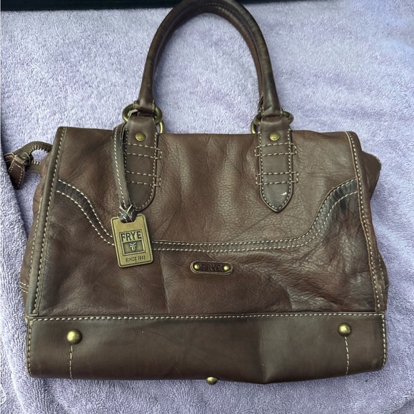 Frye Leather Satchel Brown | Melissa Style | Crossbody Strap | Like New - Picture 5 of 5